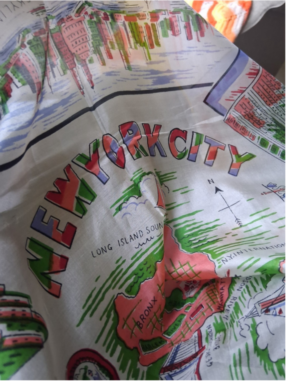 Vintage New York City Silk Scarf 28" x 28" Japan